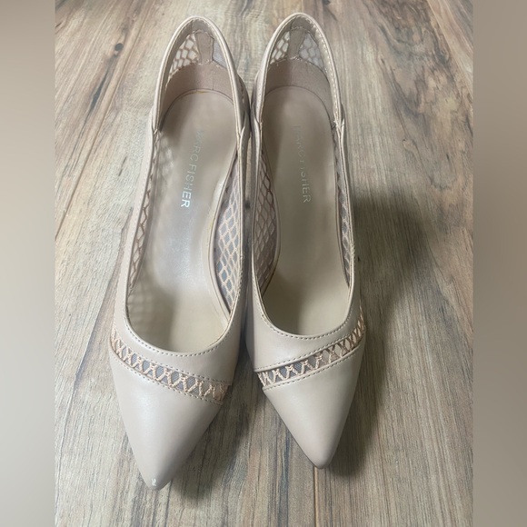 Taupe Marc Fisher Leather Pumps - Picture 4 of 5